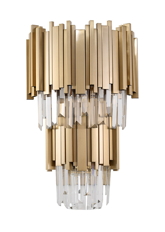 Two Tier Wall Sconce with Clear Hanging Crystals by Bethel - view 9