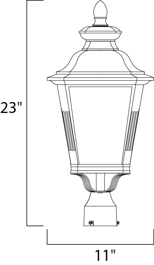 Knoxville 1-Light Outdoor Pole/Post Lantern dimensions diagram