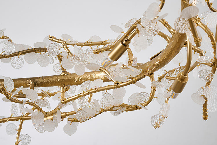 Gold Glass Chandelier (IMP30) by Bethel - view 2