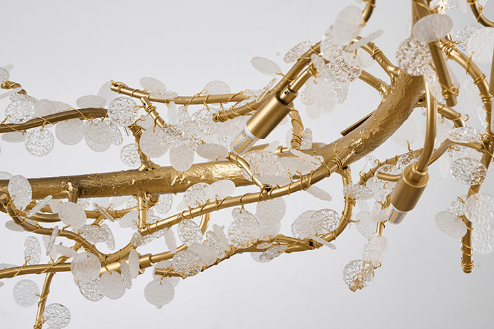 Gold Glass Chandelier (IMP30) by Bethel - view 2