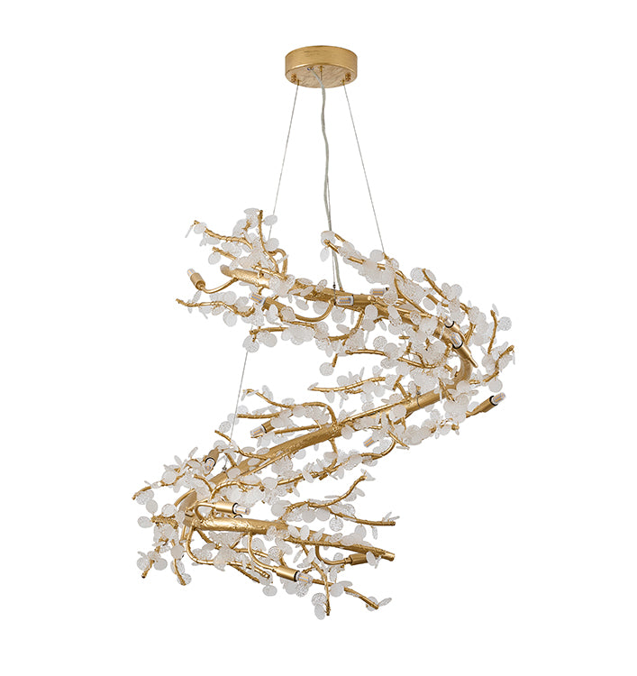 Gold Glass Chandelier (IMP30) by Bethel - view 3