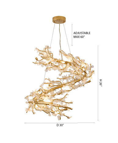 Gold Glass Chandelier (IMP30) by Bethel - view 4