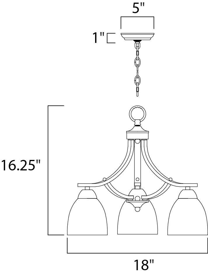 Axis Chandelier dimensions diagram