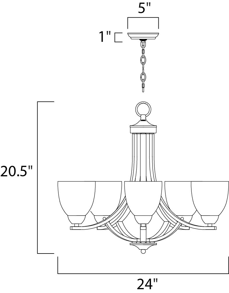 Axis Chandelier dimensions diagram