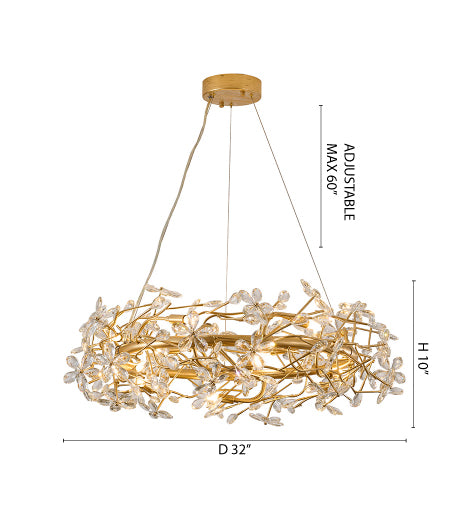 Gold Glass Chandelier (IMP32) by Bethel - view 3