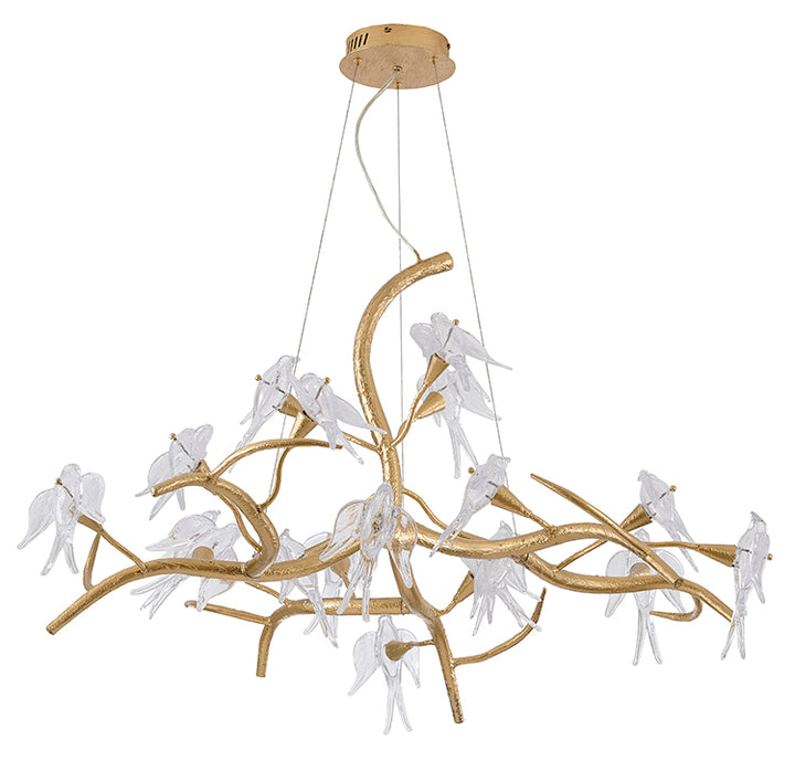 Gold Glass Chandelier (IMP39) by Bethel - view 2