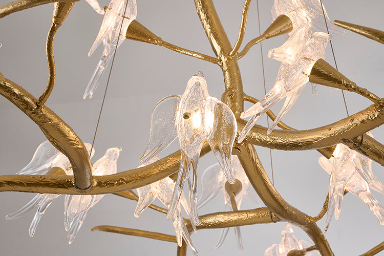 Gold Glass Chandelier (IMP39) by Bethel - view 3