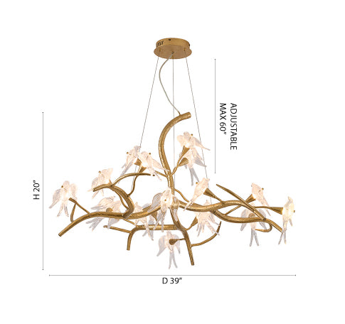 Gold Glass Chandelier (IMP39) by Bethel - view 6