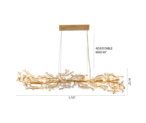 Gold Glass Chandelier (IMP53) by Bethel - view 2