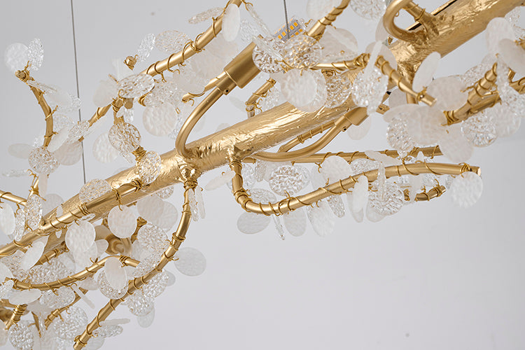 Gold Glass Chandelier (IMP53) by Bethel - view 6