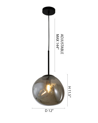 Satin Black Glass Pendant (KAC15) by Bethel