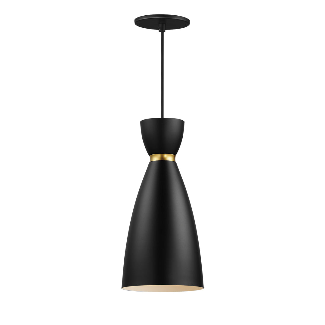 Carillon 1-Light Elongated Mini Pendant Black / Satin Brass