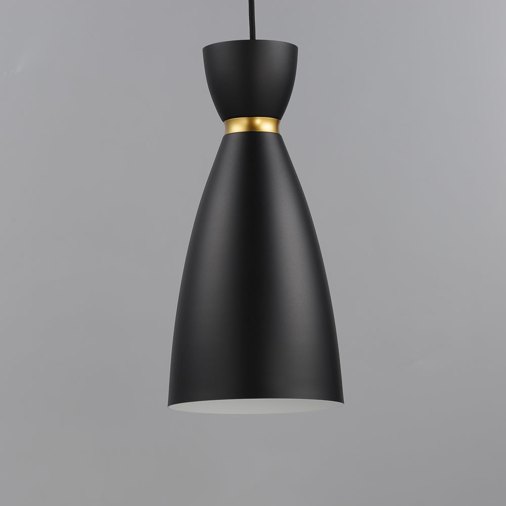 Carillon 1-Light Elongated Mini Pendant Black / Satin Brass alternate view
