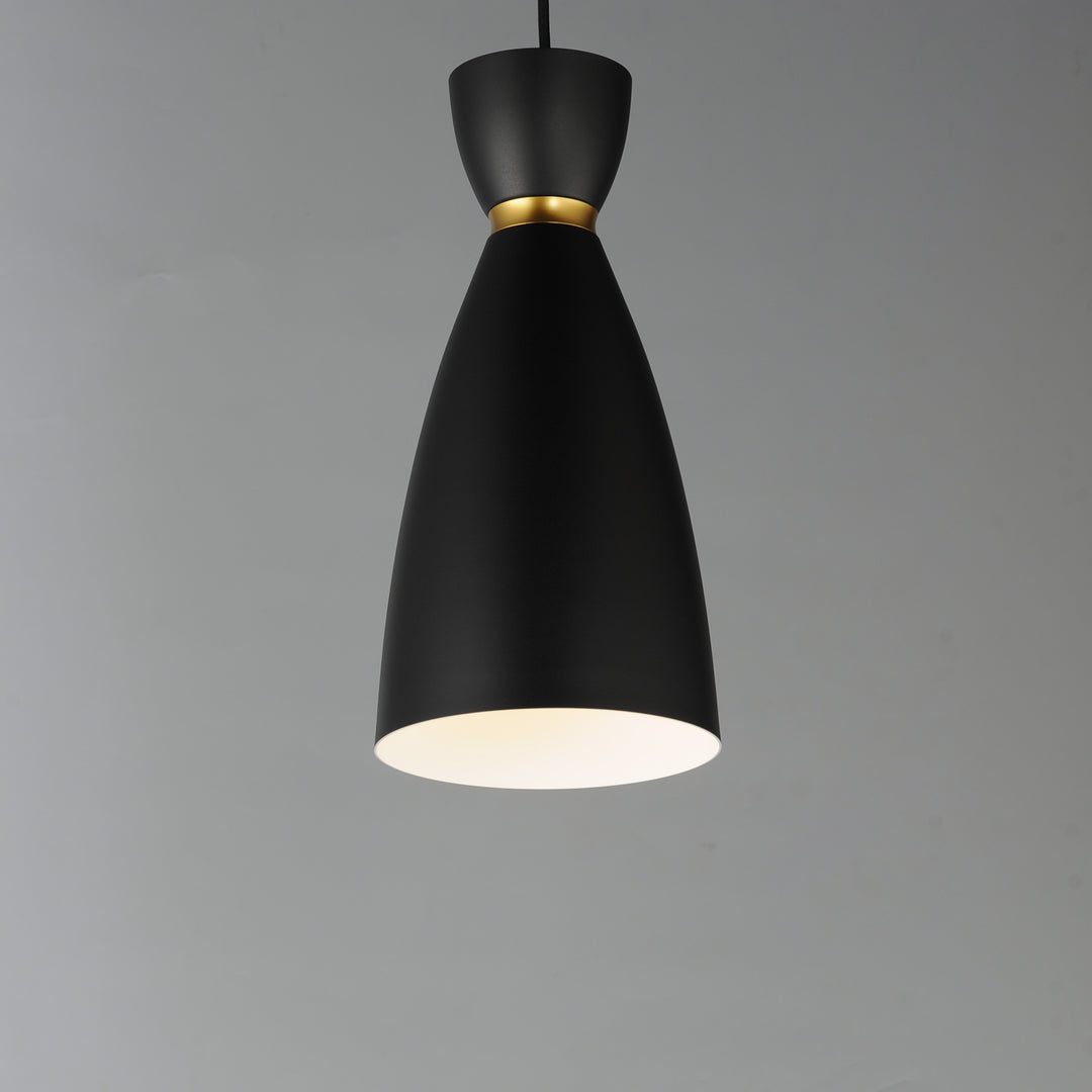 Carillon 1-Light Elongated Mini Pendant Black / Satin Brass alternate view