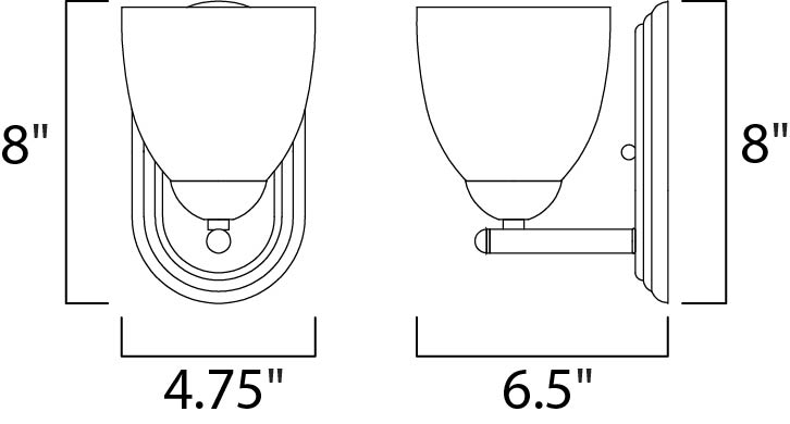 Axis 1-Light Wall Sconce dimensions diagram