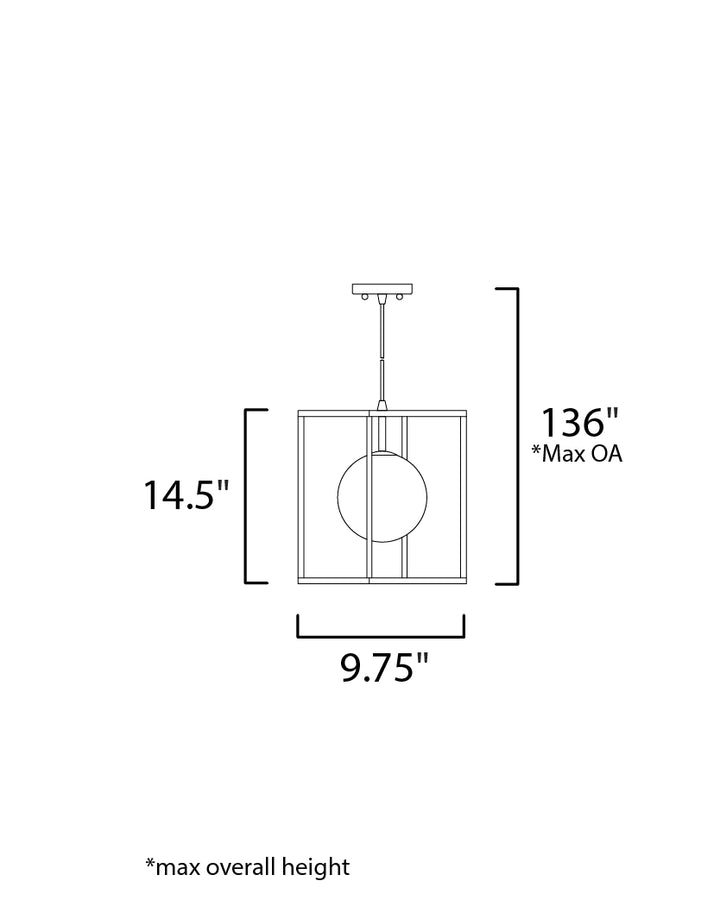Fluid 1-Light LED Pendant dimensions diagram