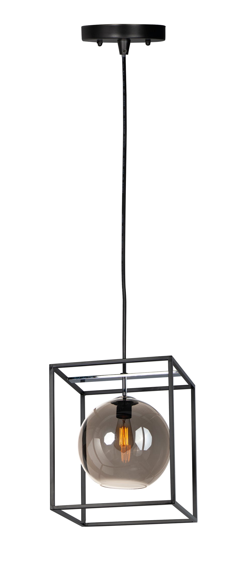 Fluid 1-Light LED Pendant Black / Polished Chrome
