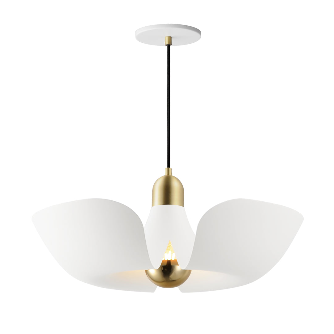 Poppy Pendant White / Satin Brass