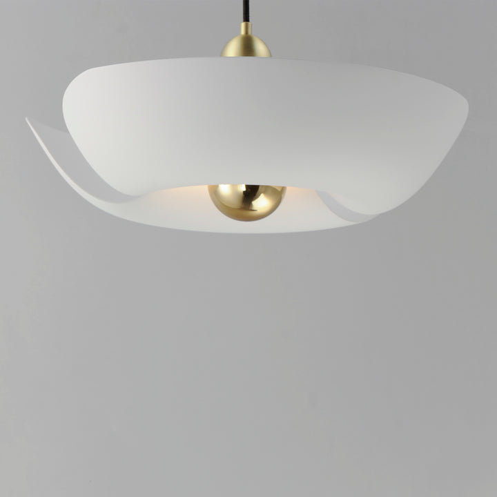 Poppy Pendant White / Satin Brass alternate view