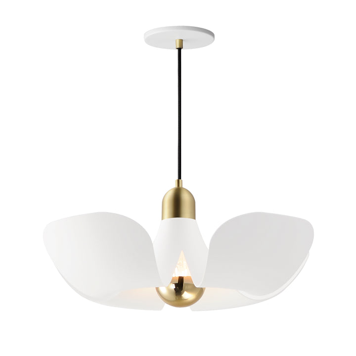 Poppy Pendant White / Satin Brass