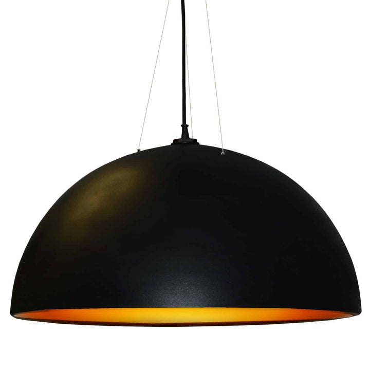 3 Bulb Pendant in Black & Gold by Dainolite