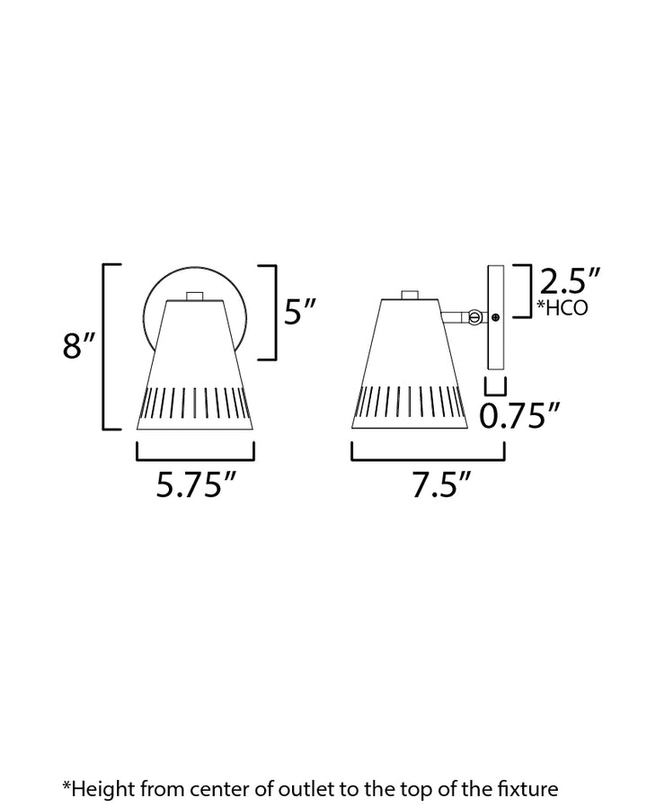 Helsinki Wall Sconce dimensions diagram