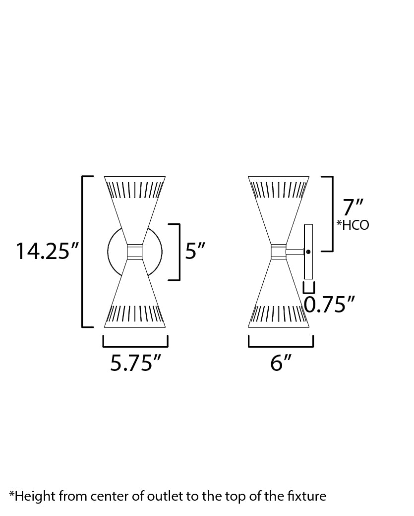 Helsinki Wall Sconce dimensions diagram