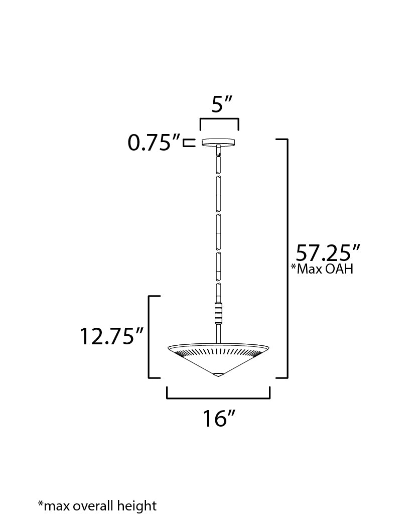 Helsinki 16" Pendant dimensions diagram