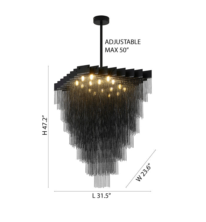 Prism Chandelier with Hanging Aluminium Chains by Bethel - view 3