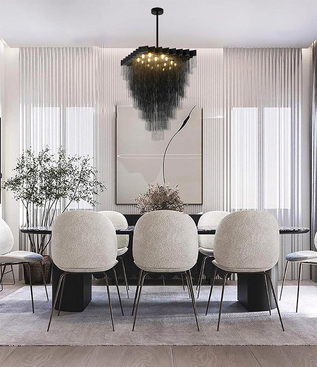 Prism Chandelier with Hanging Aluminium Chains by Bethel - view 4