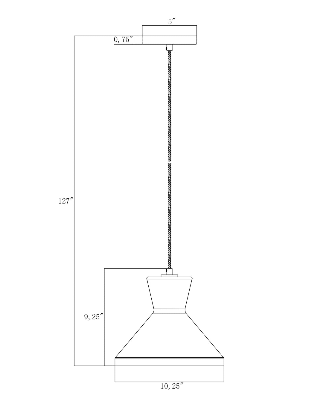Sinch Single Pendant dimensions diagram