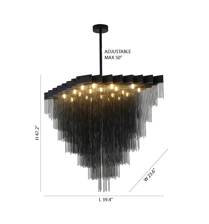 Prism Chandelier with Hanging Aluminium Chains by Bethel - view 7
