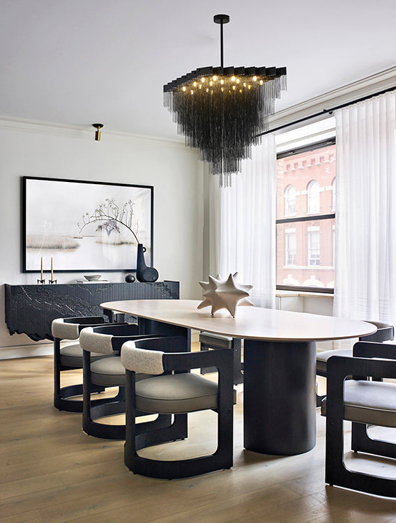 Prism Chandelier with Hanging Aluminium Chains by Bethel - view 8