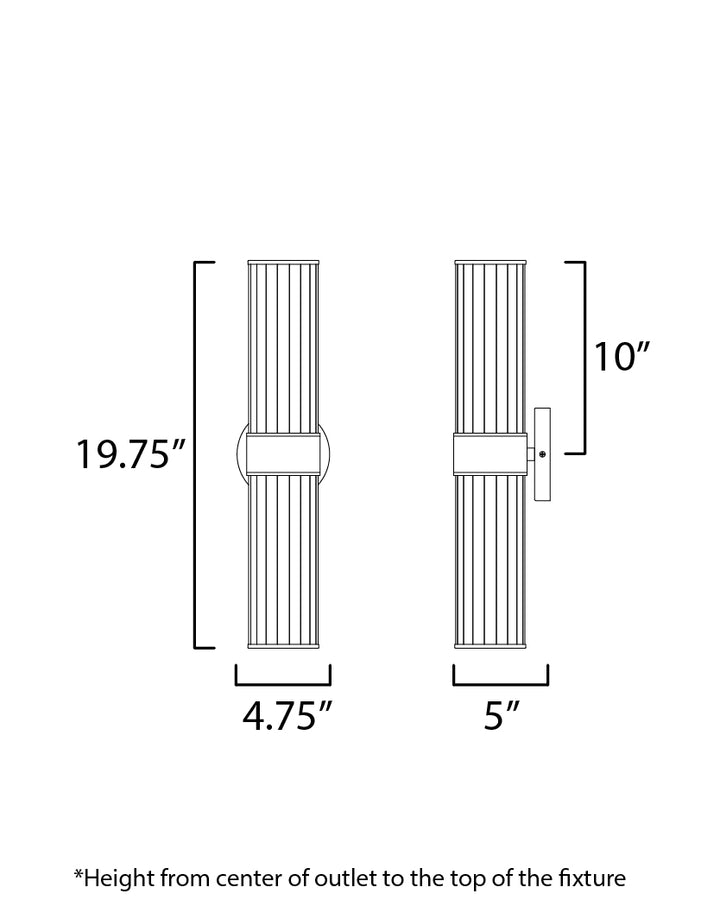 Crosby 2-Light Wall Sconce dimensions diagram