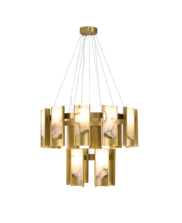Satin Brass Chandelier by Bethel