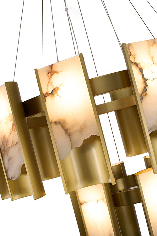 Satin Brass Chandelier by Bethel - view 4
