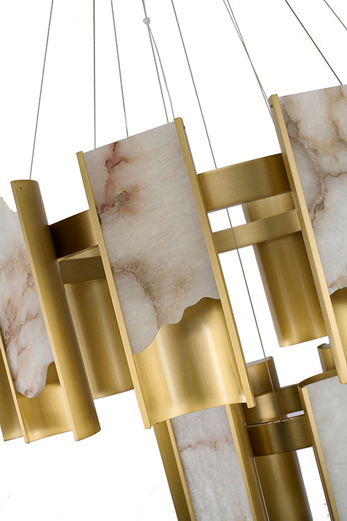 Satin Brass Chandelier by Bethel - view 5