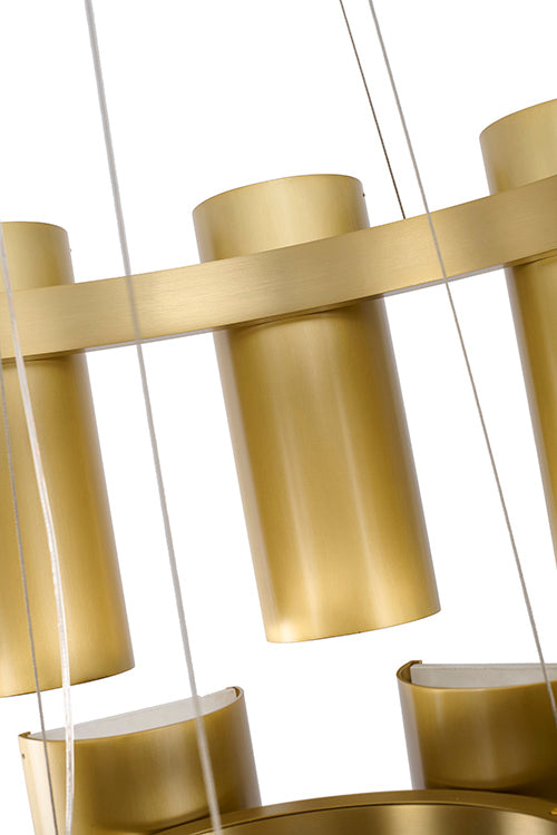 Satin Brass Chandelier by Bethel - view 6