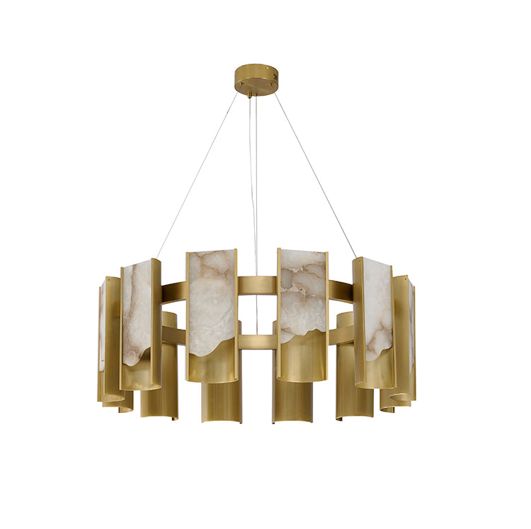 Satin Brass Chandelier (MU125) by Bethel - view 3
