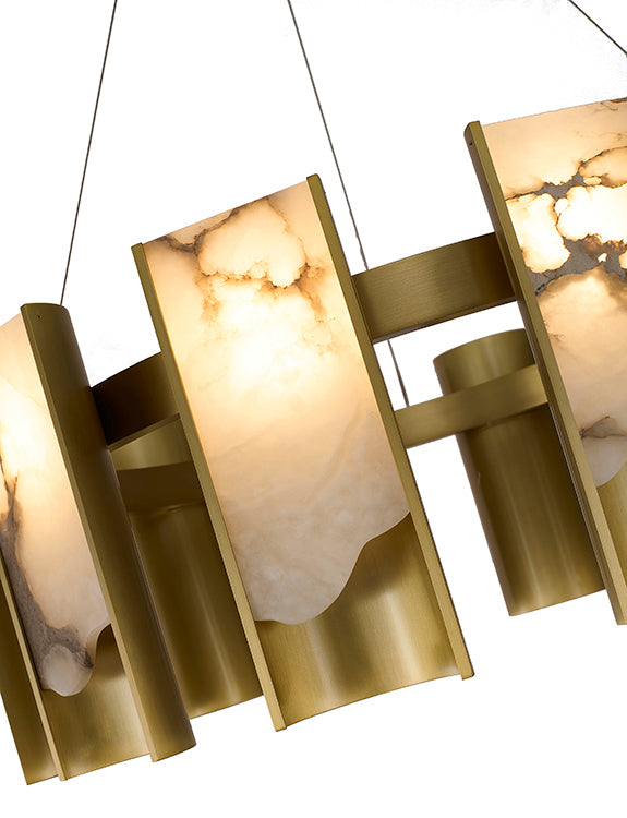 Satin Brass Chandelier (MU125) by Bethel - view 4