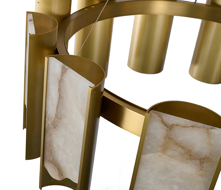 Satin Brass Chandelier (MU125) by Bethel - view 6