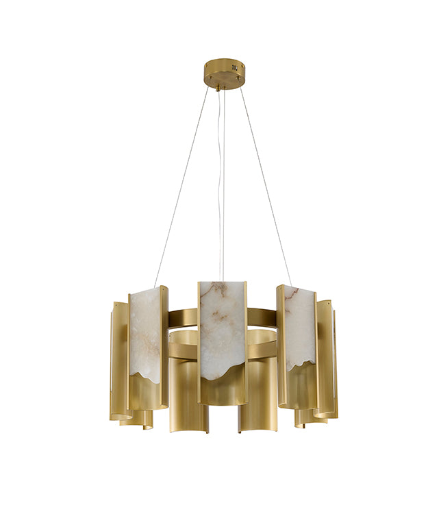 Satin Brass Chandelier (MU126) by Bethel - view 2