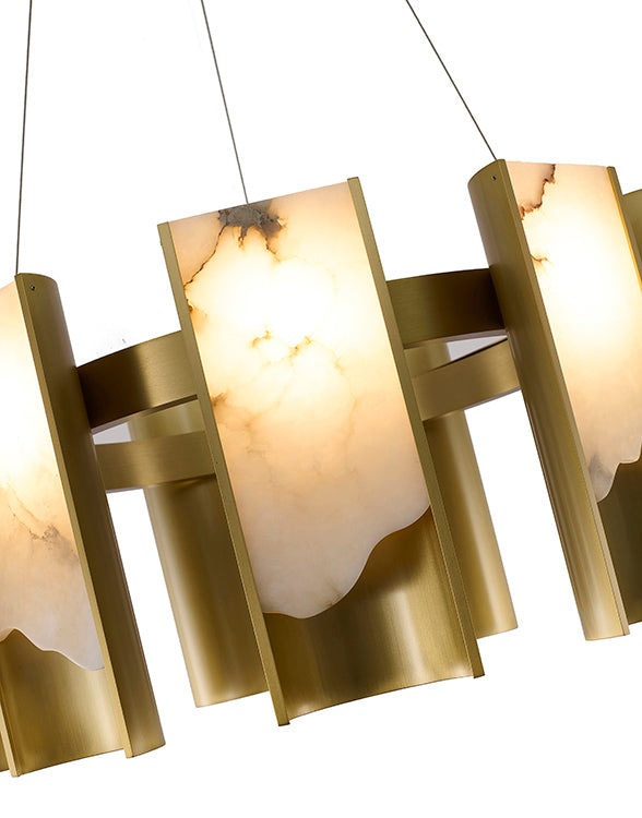 Satin Brass Chandelier (MU126) by Bethel - view 4