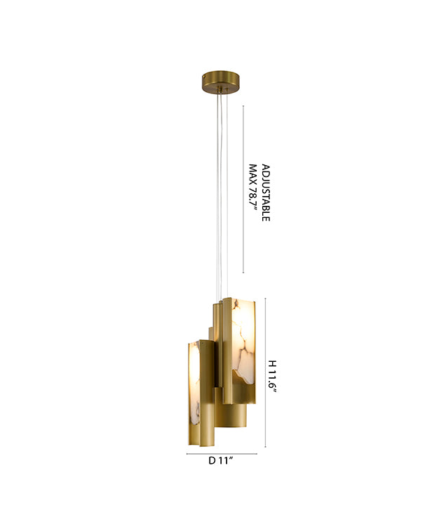 Satin Brass Pendant by Bethel - view 5