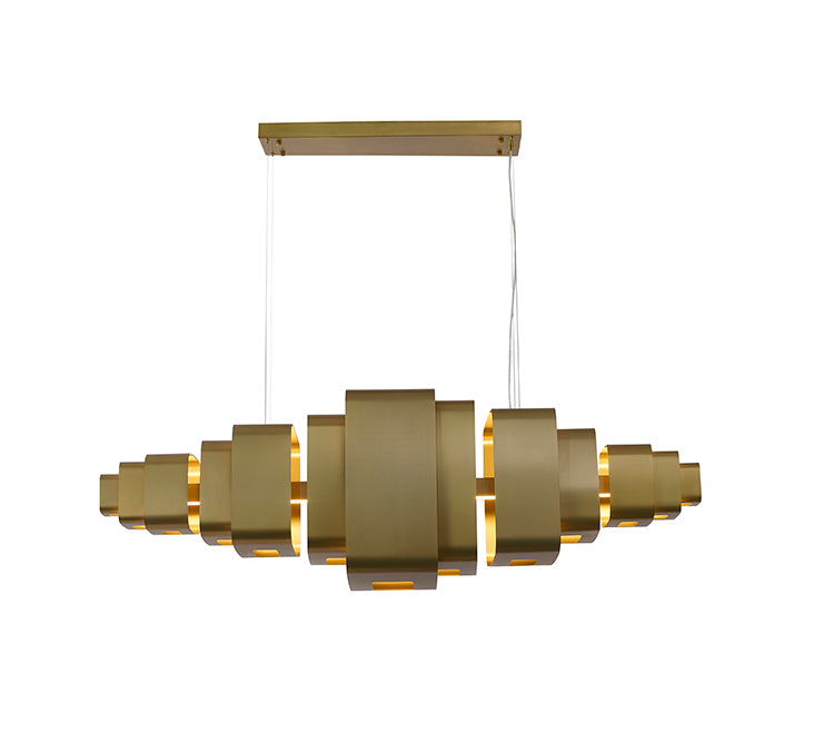 Satin Brass Chandelier (MU140) by Bethel - view 3