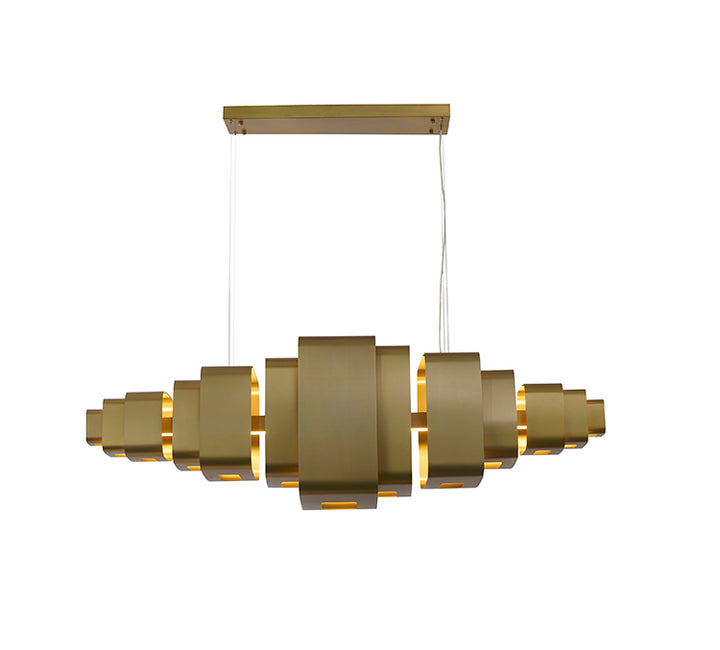 Satin Brass Chandelier (MU140) by Bethel - view 3