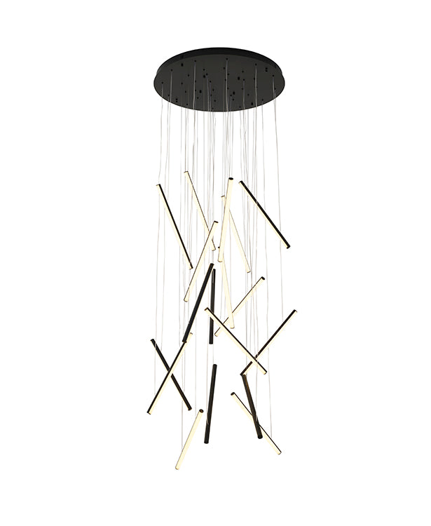Brass Chandelier (LTY01) in Satin Black by Bethel