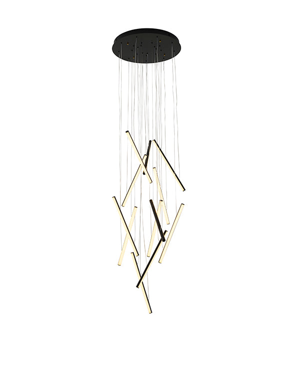 Brass Chandelier (LTY02) in Satin Black by Bethel