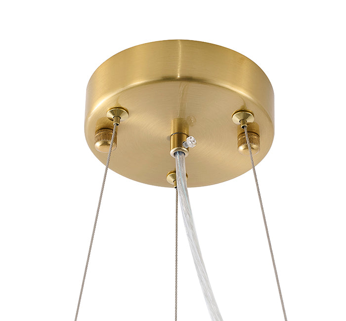 Satin Brass Glass Chandelier by Bethel - view 2