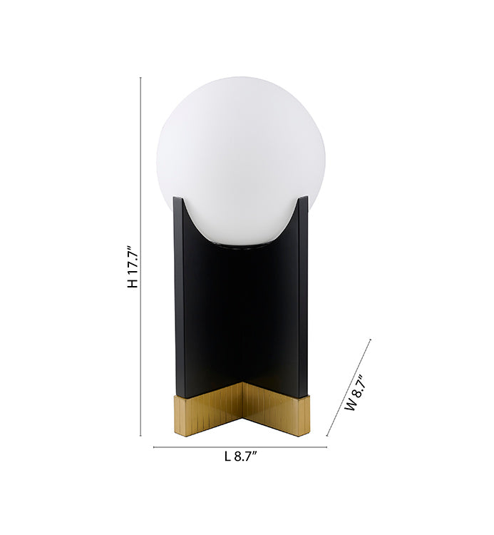 Satin Brass Glass Table Lamp by Bethel - view 2